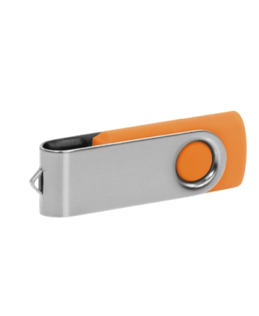 Pendrive Twister 4GB srebrno-pomarańczowy z logo