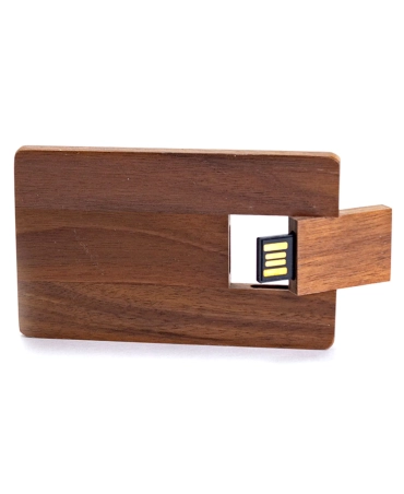 Pendrive drewniany 2GB w kształcie karty z logo