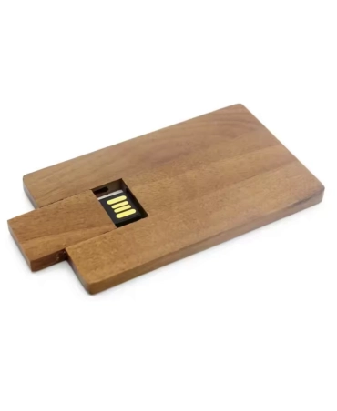 Pendrive drewniany 4GB w kształcie karty z logo