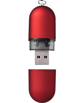 Czerwony pendrive 128GB z logo – gadżet reklamowy