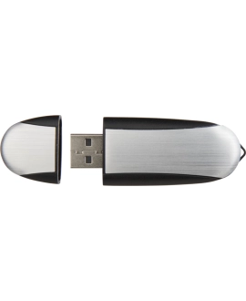 Pendrive 128GB czarno-srebrny z logo – elegancki USB