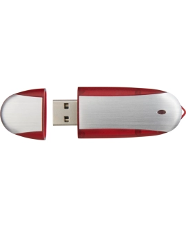 Czerwono-srebrny pendrive 64GB z możliwością nadruku