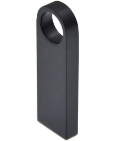 Czarny mini pendrive 2GB metalowy z nadrukiem